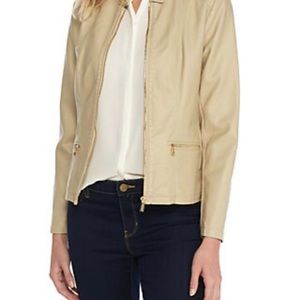 Calvin Klein leather jacket golden zipper S